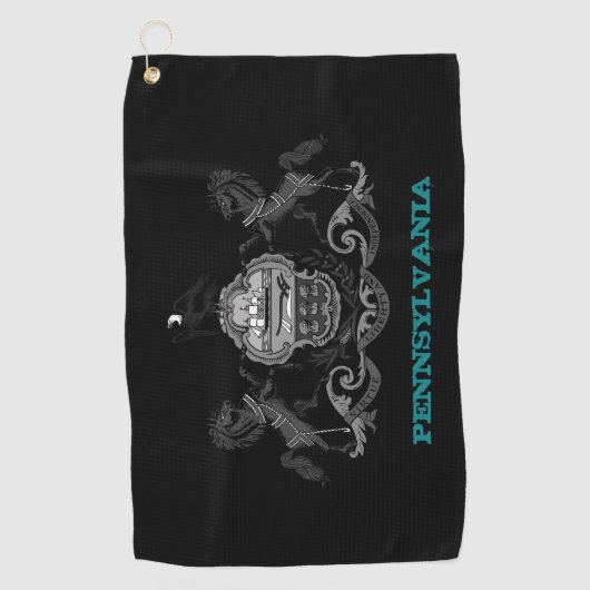 Golfing Pennsylvania Wappen / Flagge Golfhandtuch (Vorderseite)