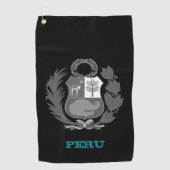 Golfing Peru & Peruanisches Wappen / Flagge Golfhandtuch (Vorderseite)