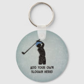 Golfing, Player Hitze Ball, Ihr Text auf beiden Se Schlüsselanhänger (Vorderseite)