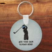 Golfing, Player Hitze Ball, Ihr Text auf beiden Se Schlüsselanhänger (Vorderseite)