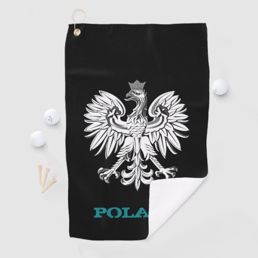 Golfing Polen & Polnisches Wappen / Flagge Golfhandtuch (Insitu)