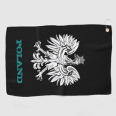 Golfing Polen & Polnisches Wappen / Flagge Golfhandtuch (Horizontal)