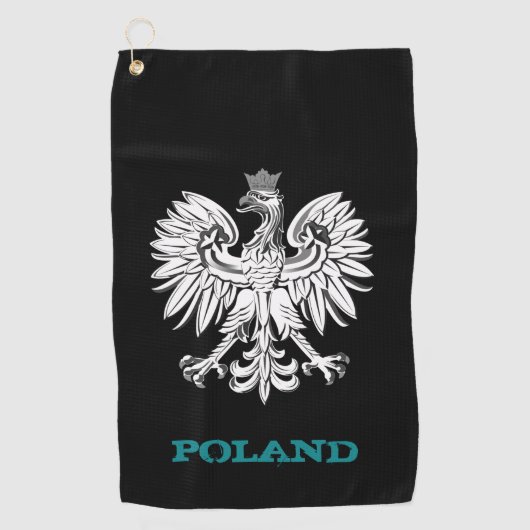 Golfing Polen & Polnisches Wappen / Flagge Golfhandtuch (Vorderseite)