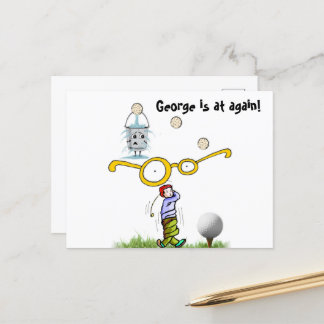 Golfing Postcard Postkarte