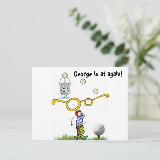 Golfing Postcard Postkarte (Stehend Vorderseite)