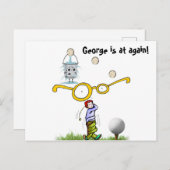 Golfing Postcard Postkarte (Vorne/Hinten)