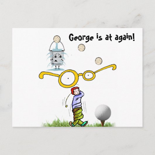 Golfing Postcard Postkarte (Vorderseite)