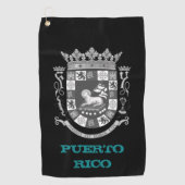 Golfing Puerto Rico Wappen / Flagge Golfhandtuch (Vorderseite)