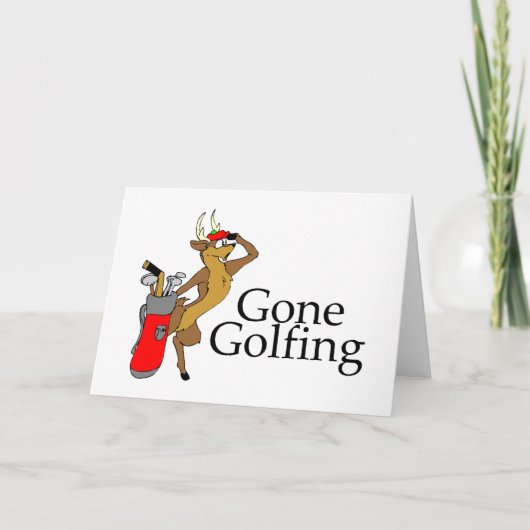 Golfing Reindeer Feiertagskarte (Vorderseite)