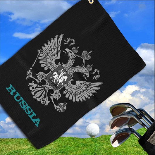 Golfing Russia & Russian Wappen / Flagge Golfhandtuch