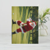 Golfing Santa Feiertagskarte (Stehend Vorderseite)