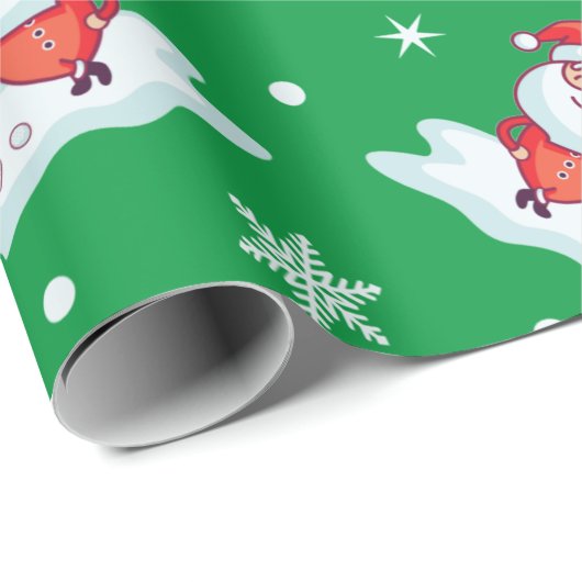 Golfing Santa Geschenkpapier (Rolleneckpunkt)