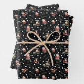 Golfing Santa on Black Geschenkpapier Set (Beispiel)