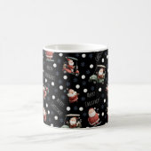 Golfing Santa on Black Kaffeetasse (Mittel)