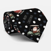 Golfing Santa on Black Krawatte (Gerollt)