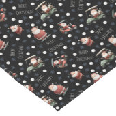 Golfing Santa on Black Kurzer Tischläufer (Ecke)