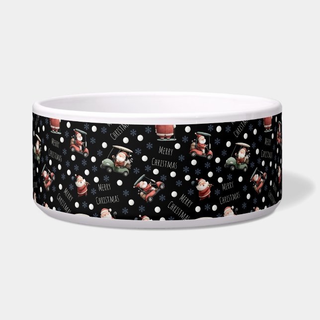 Golfing Santa on Black Napf (Vorderseite)