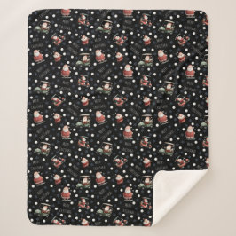 Golfing Santa on Black Sherpadecke