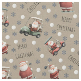 Golfing Santa on Desert Brown Stoff
