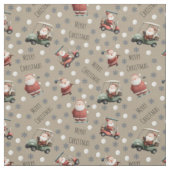 Golfing Santa on Desert Brown Stoff (Muster)