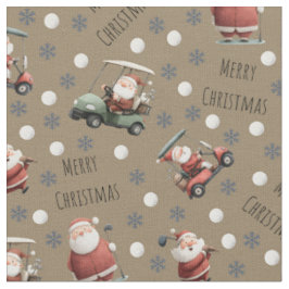 Golfing Santa on Hardwood Brown Stoff