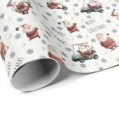 Golfing Santa on Ivory Geschenkpapier (Rolleneckpunkt)