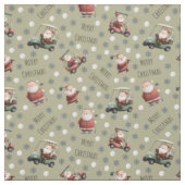Golfing Santa on Khaki Brown Stoff (Muster)