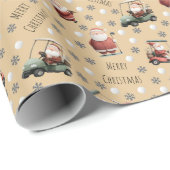 Golfing Santa on Sand Geschenkpapier (Rolleneckpunkt)