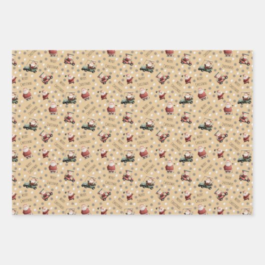 Golfing Santa on Sand Geschenkpapier Set (Vorderseite)