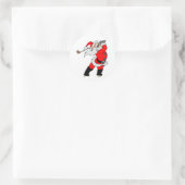 Golfing Santa Runder Aufkleber (Tasche)