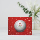 Golfing Santa, skurriles Weihnachtsdesign Postkarte (Stehend Vorderseite)
