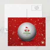 Golfing Santa, skurriles Weihnachtsdesign Postkarte (Vorne/Hinten)