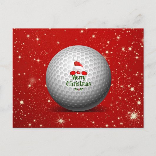 Golfing Santa, skurriles Weihnachtsdesign Postkarte (Vorderseite)