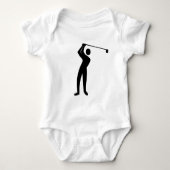 Golfing - Schwarz Baby Strampler (Vorderseite)