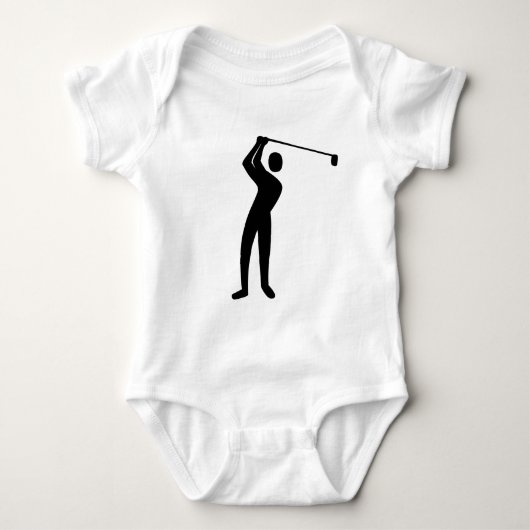 Golfing - Schwarz Baby Strampler (Vorderseite)