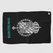 Golfing Schweden & Schwedisches Wappen / Flagge Golfhandtuch (Horizontal)