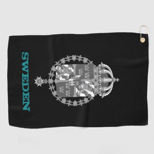 Golfing Schweden & Schwedisches Wappen / Flagge Golfhandtuch (Horizontal)