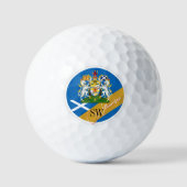 Golfing Scotland & Monogram, Scottish Flag /golden Golfball (Vorderseite)