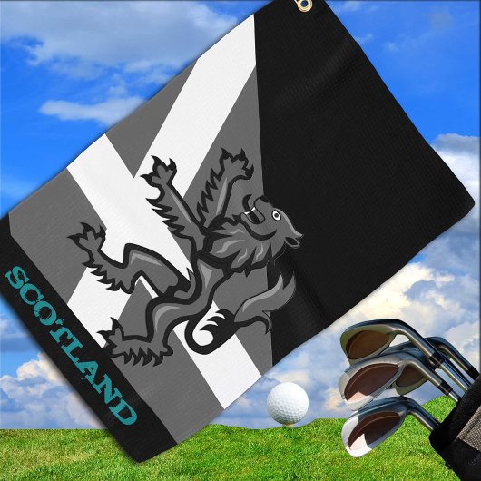 Golfing Scotland & Rampant, Schottische Flagge Golfhandtuch