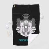 Golfing Serbien & serbisches Wappen / Flagge Golfhandtuch (Insitu)