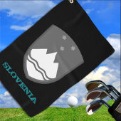 Golfing Slovenije & Slowenisches Wappen / Flagge Golfhandtuch
