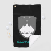 Golfing Slovenije & Slowenisches Wappen / Flagge Golfhandtuch (Insitu)