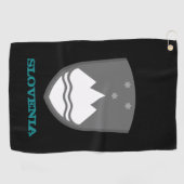 Golfing Slovenije & Slowenisches Wappen / Flagge Golfhandtuch (Horizontal)