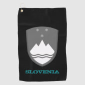 Golfing Slovenije & Slowenisches Wappen / Flagge Golfhandtuch (Vorderseite)