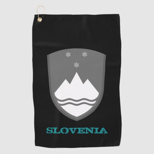 Golfing Slovenije & Slowenisches Wappen / Flagge Golfhandtuch (Vorderseite)