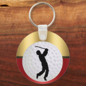 Golfing Sport ball and golfer Elegant background Schlüsselanhänger (Vorderseite)