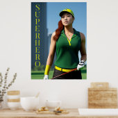 Golfing Superhero Poster (Küche)