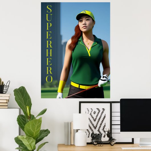 Golfing Superhero Poster (Heimbüro)