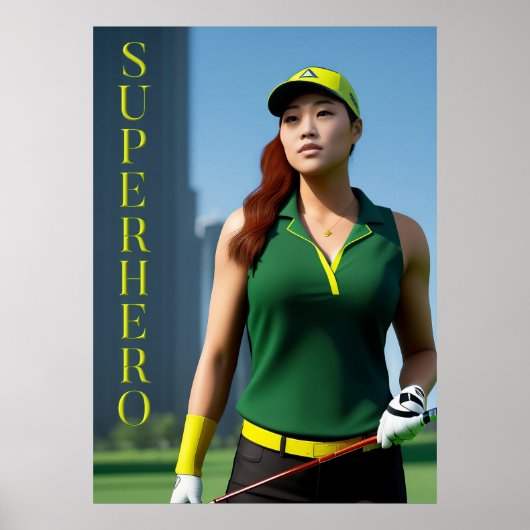 Golfing Superhero Poster (Vorne)