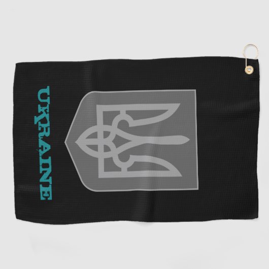 Golfing Ukraine & ukrainisches Wappen / Flagge Golfhandtuch (Horizontal)